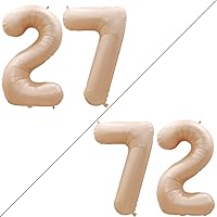 Vista 150 de GOER Globos con el número 80 para decoraciones de fiesta de cumpleaños número 80, globos de helio de aluminio jumbo de 42 pulgadas para 80 Oro rosa