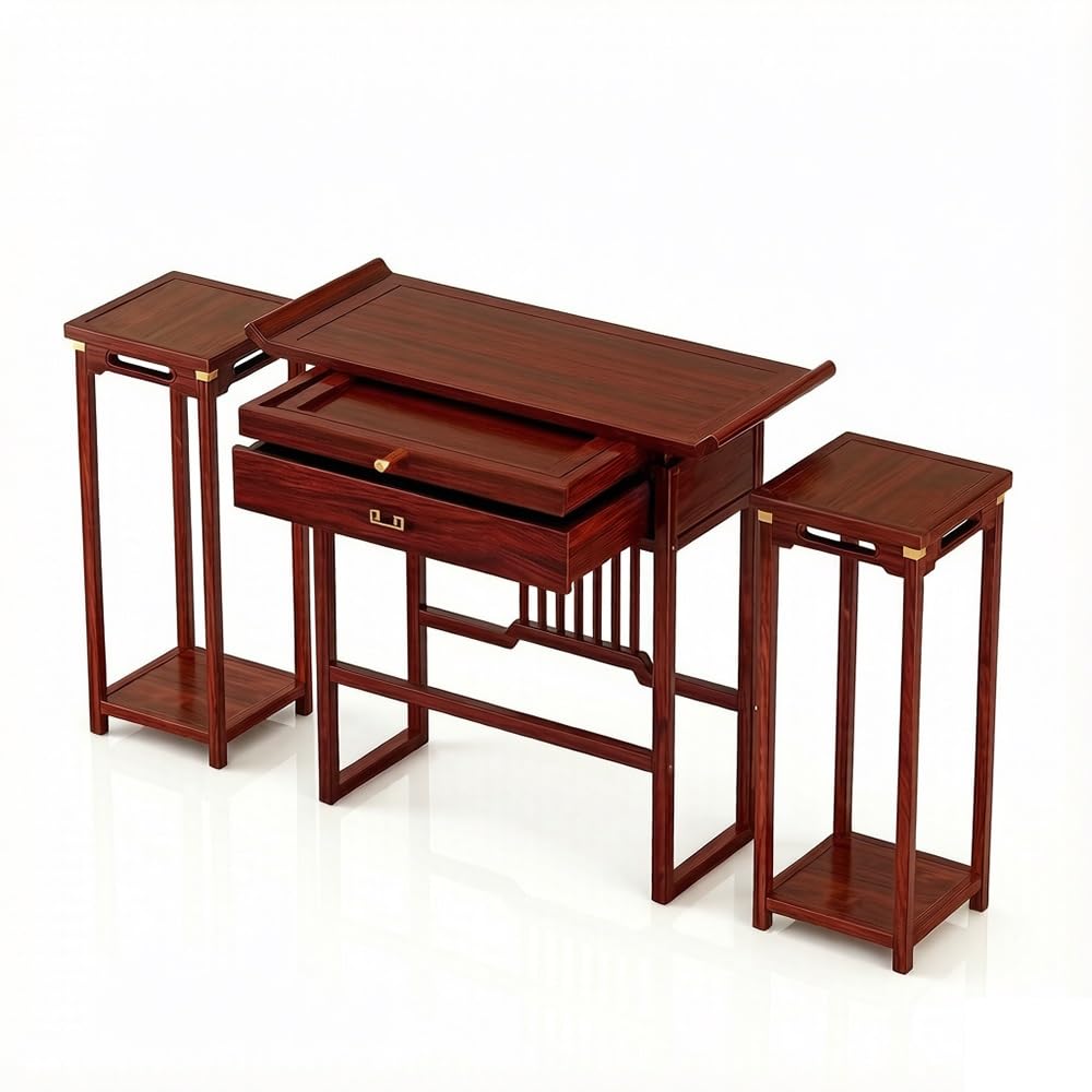 Cenz-888 buddha statue display table Solid Wood Altar Cabinet Worship Stools Desk(Large)