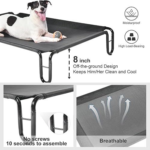 Miniatura 4 de pettycare Cama elevada para perros para exteriores, camas elevadas para perros, sin tornillos, marco estable y malla reciclable Teslin de apoyo