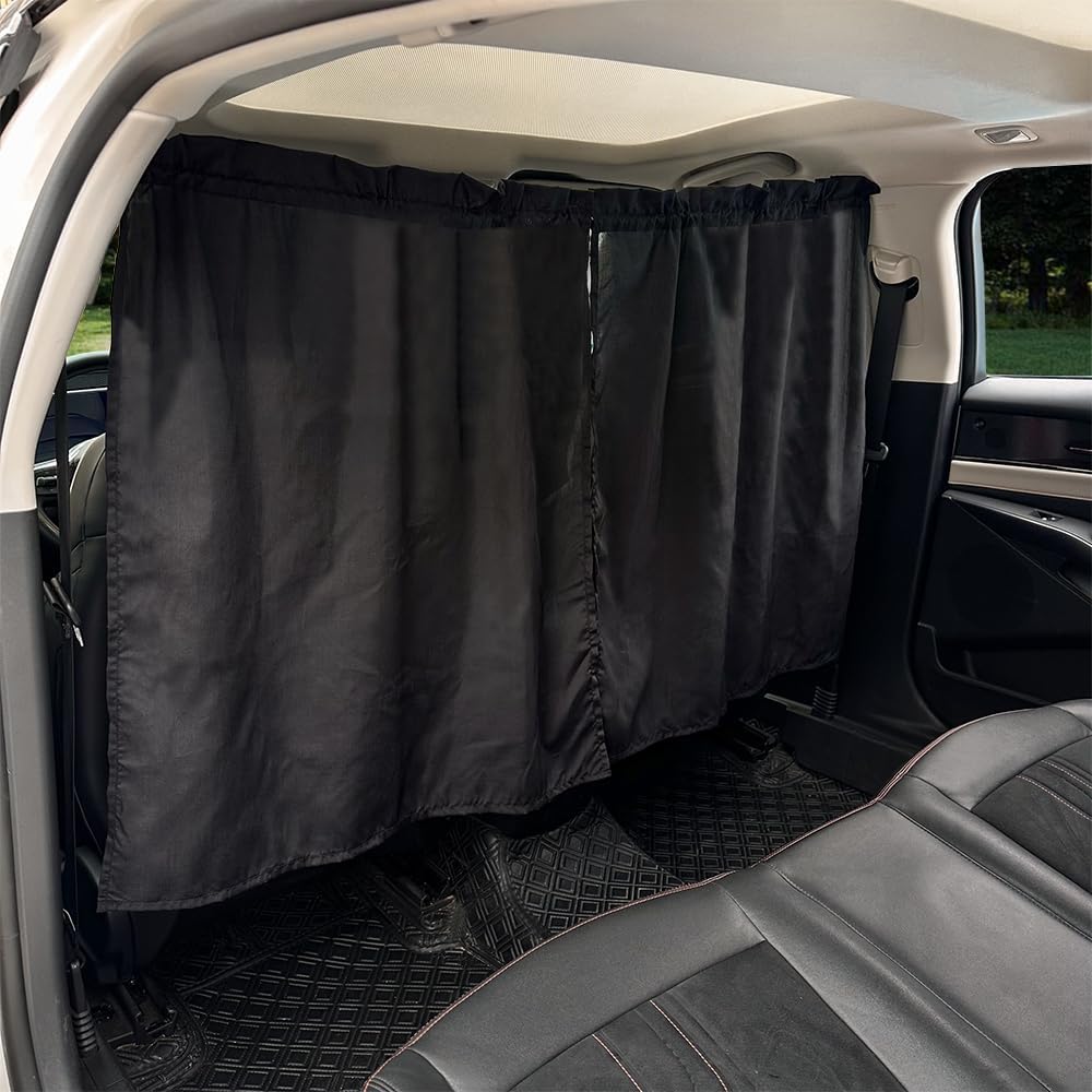 Partition Curtains in The car Black Privacy Protection Anti-Peeping (Black-1pcs Divider Curtain)