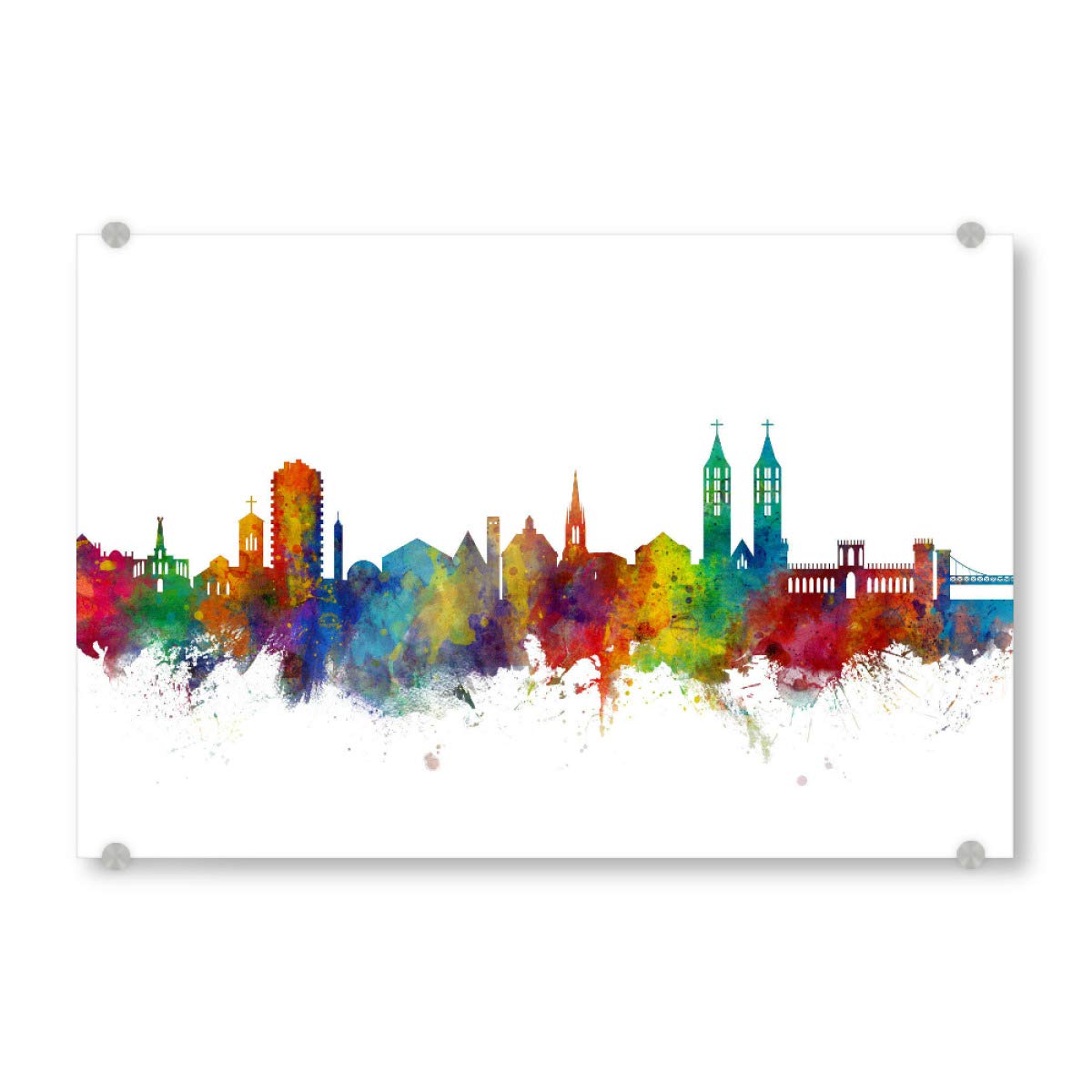 artboxONE Acrylglasbild 60x40 cm Städte Kassel Germany Skyline - Bild Kassel City Skyline Cityscape