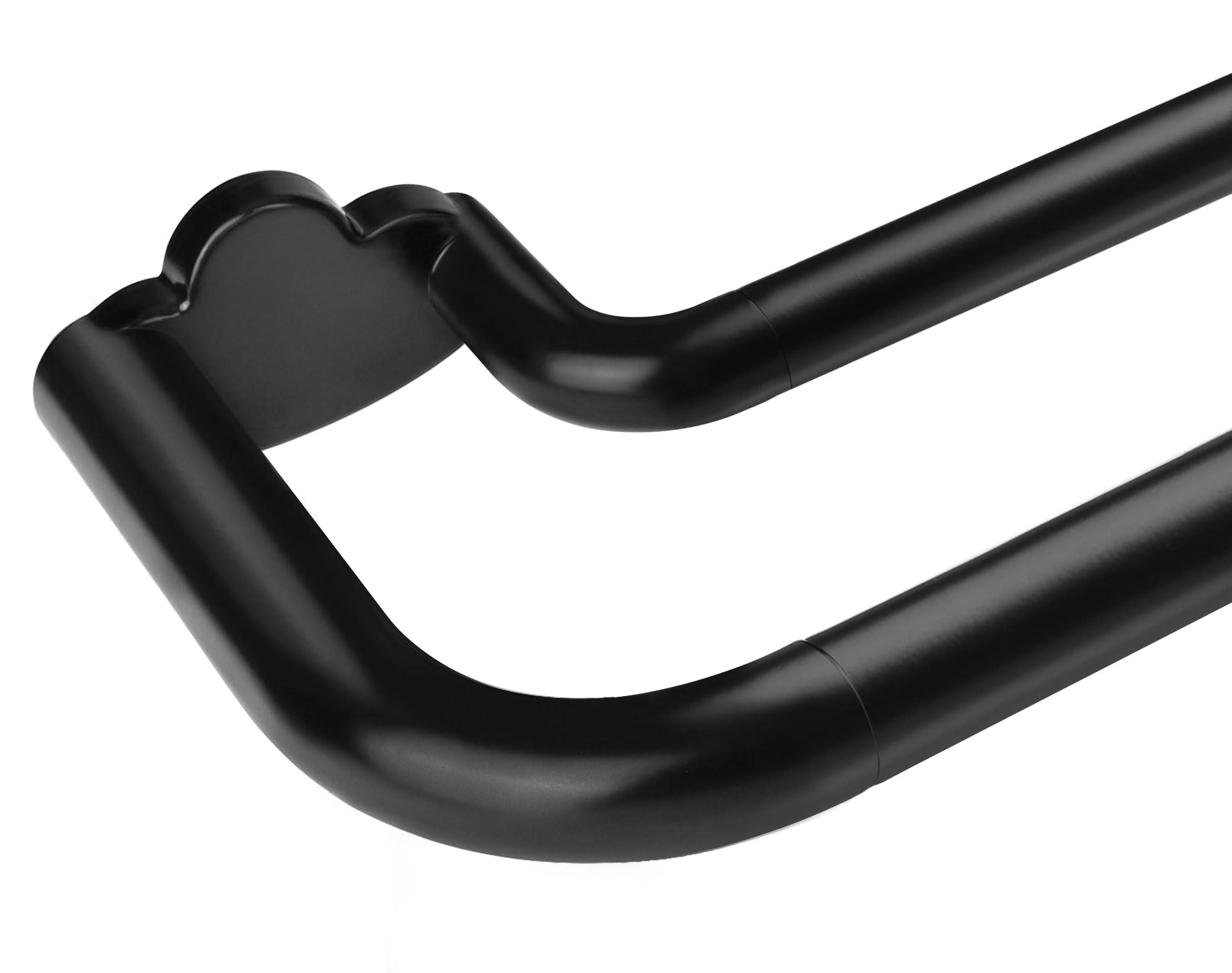 HOTOZON Barra Doble para Cortinas 76-122 cm, Diseño Envolvente y Extensible 19 mm en Negro Opaca, para Dormitorio y Salón