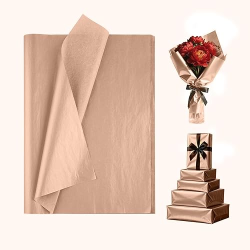 30 hojas de papel de seda a granel, hojas de papel de seda para embalaje, regalos de cumpleaños, envoltura, fiesta de boda (oro rosa)