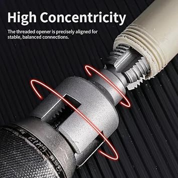 Dual Function Pipe Threader for 1/2 & 3/4 Pipes,Pipe Threader Kit,Integrated Internal & External Threading Cutting, ElectricDrill Compatible for PVC