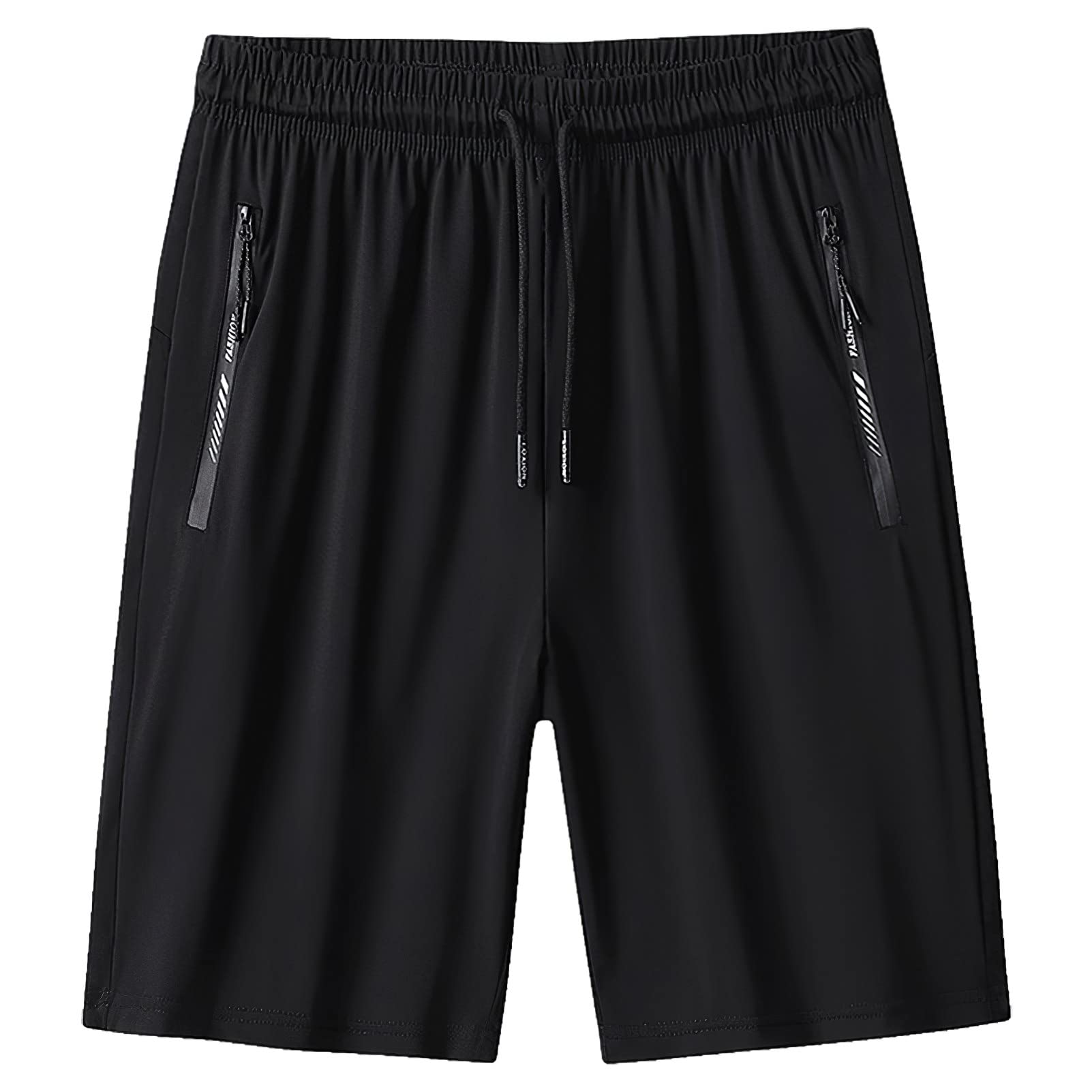 rismart Hombres Secado Rápido Pantalones Cortos Entrenamiento Corriendo Caminando Atlético Shorts con Cremallera Bolsillos