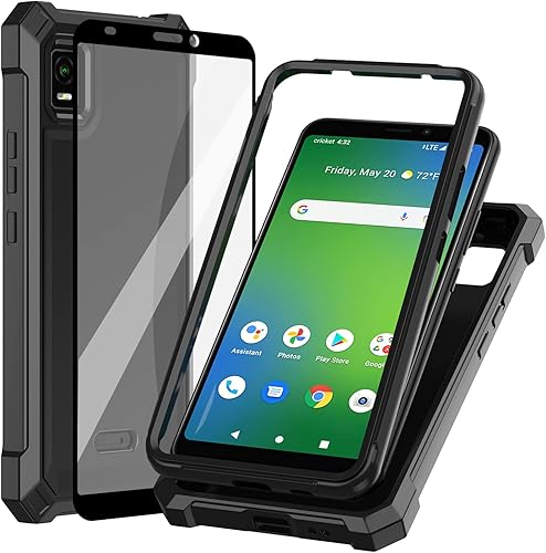 Ailiber Funda para teléfono Cricket Vision Plus, Cricket Vision+ con protector de pantalla, protección de 2 capas, esquinas que absorben los golpes,