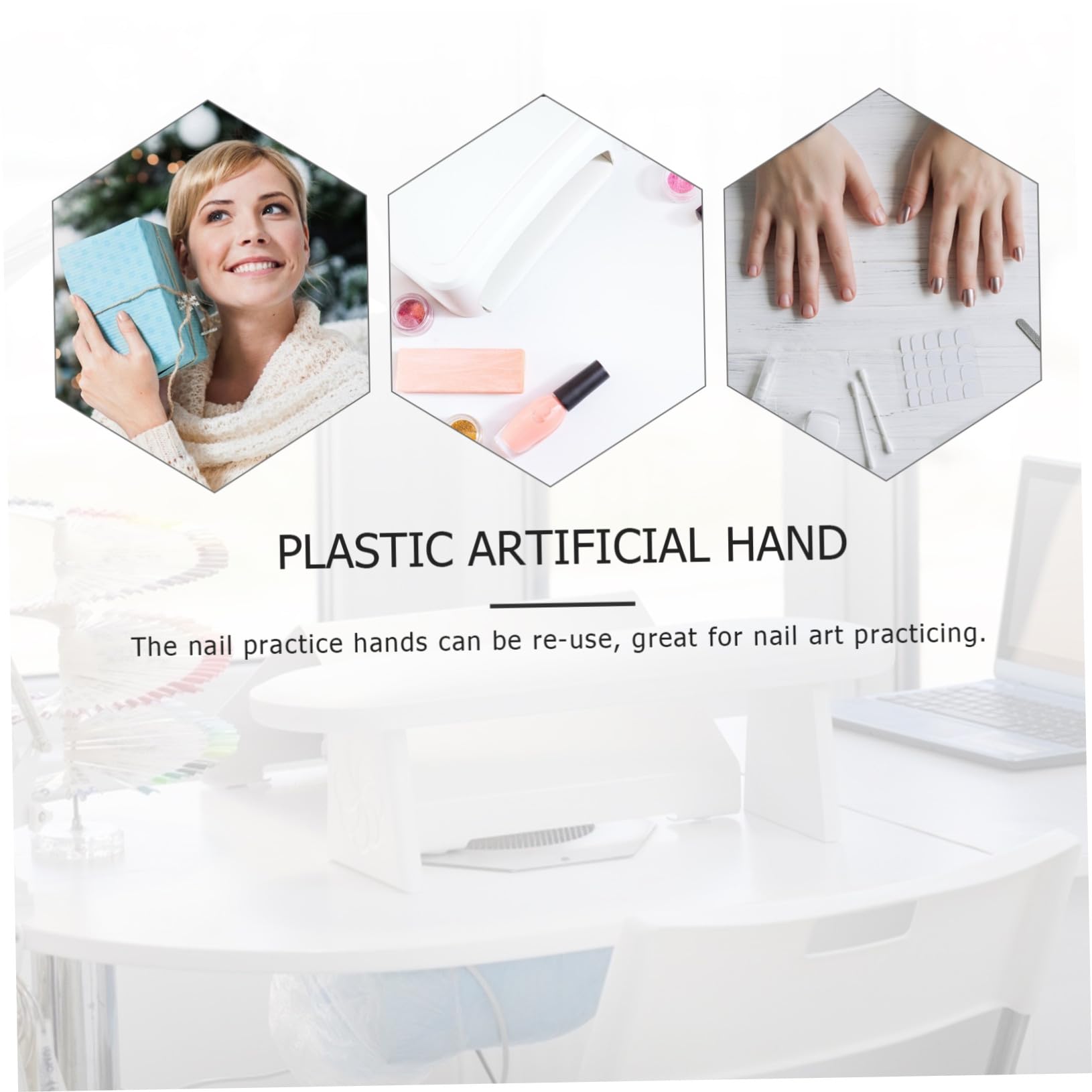 Mano Entrenamiento Flexible de Plástico Práctica de Uñas para Arte Modelo Simulación Anatómica Adecuado para Manicura Profesional
