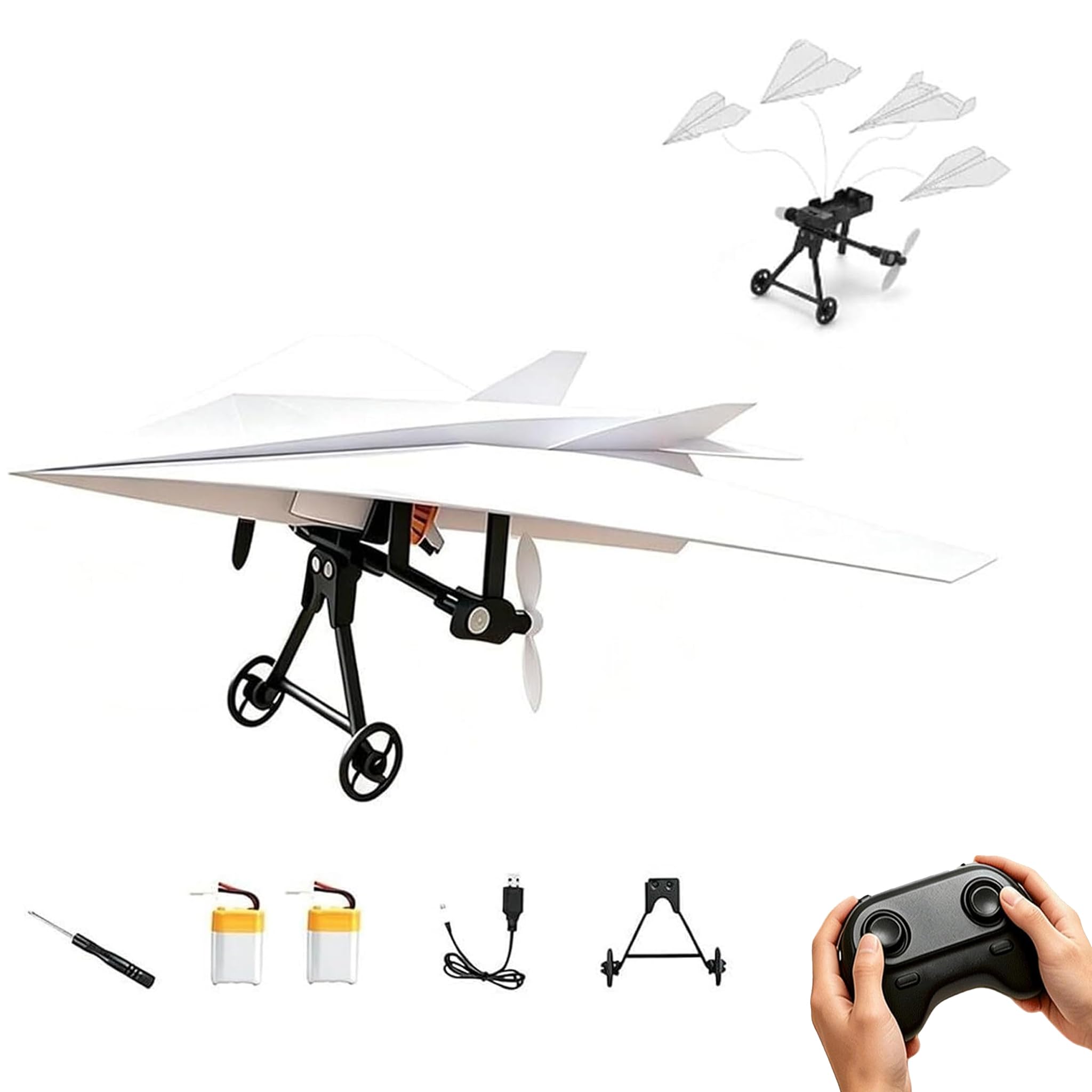 RC Paper Airplane Kit DIY Electric Remote Control Plane (A)