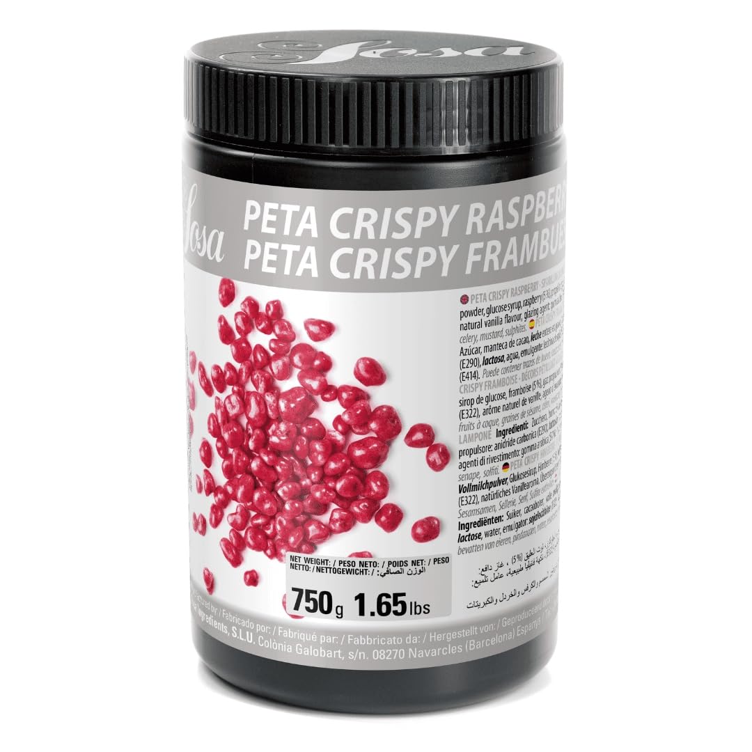 SOSA Peta Crispy Himbeere – Chips mit prickelnder Textur – Format 750 g – Für den Lebensmittelgebrauch.