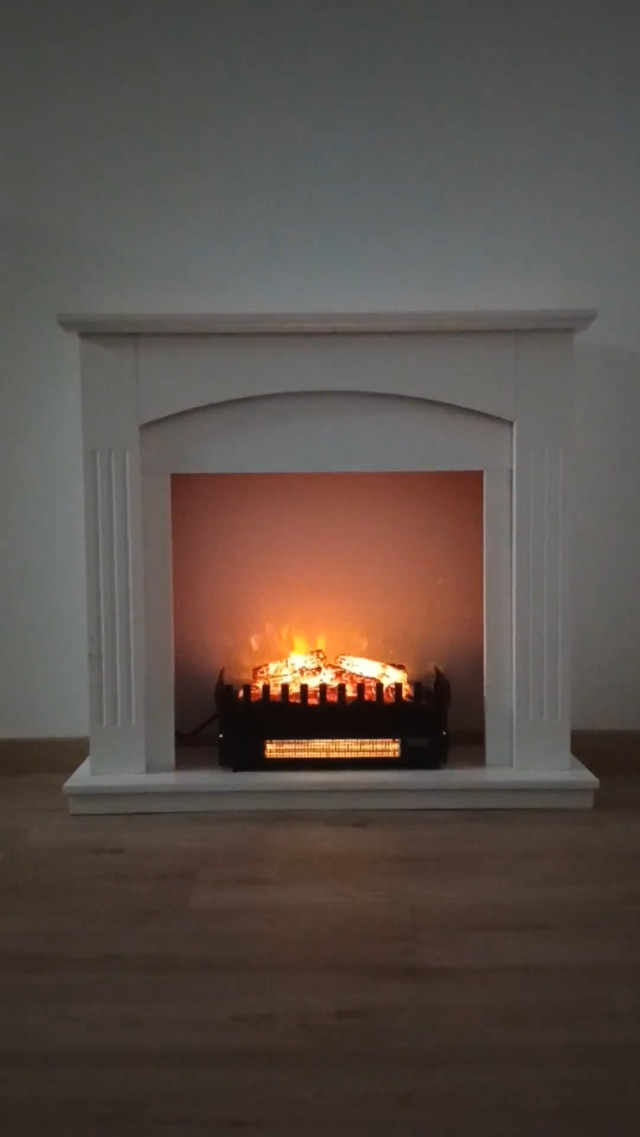 CHEMIN'ARTE Elektrokamin Mit Heizung & 3D-Flammeneffekt – Fire Glass, 2000 W, Schwarz (44x29x55 Cm)