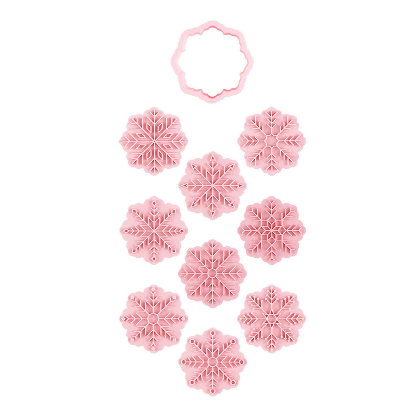Buxuaaaa B Uxuaaaa 9Pcs Cartoon Christmas Snowflake Iscuit Mold Cookie Mold Press Aking Accessories Cookie Cutter Set Set With Pattern Press For Aking