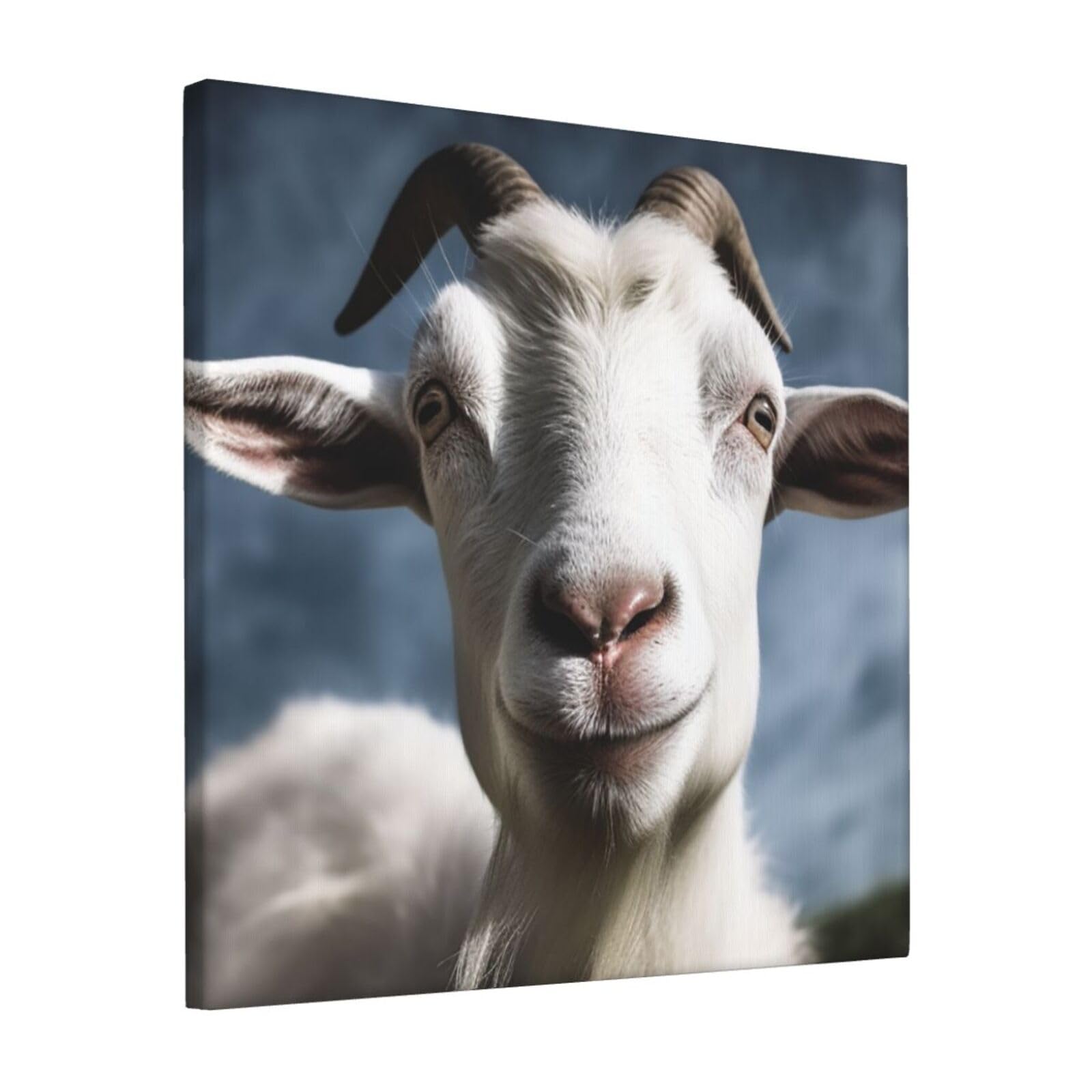 FodPand Goat Canvas Wall Art for Living Room Wall Decor 12"x12" Modern Artwork Painting Pictures Hanging Canvas Prints Aesthetic Wall Art for Bedroom Bathroom Office Wallart Decor