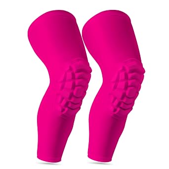 Knee Pads Compression Leg Sleeve Wrestling Volleyball Football Knee Pads, Knee Compression Sleeve for Youth Adult, 1 pair of Knee Sleeves #1 Pink-2pcs,Large