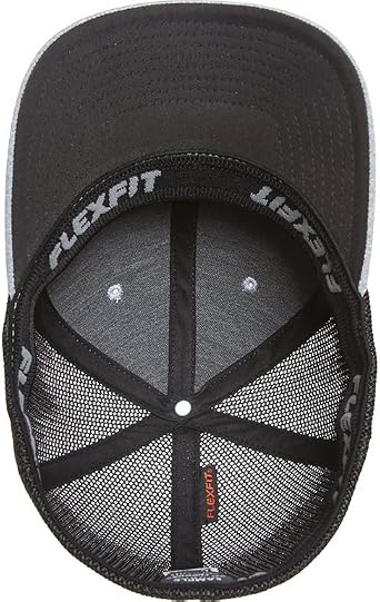 Flexfit Men's 110 Mesh Trucker Hat, Heather Grey/Black, One Size
