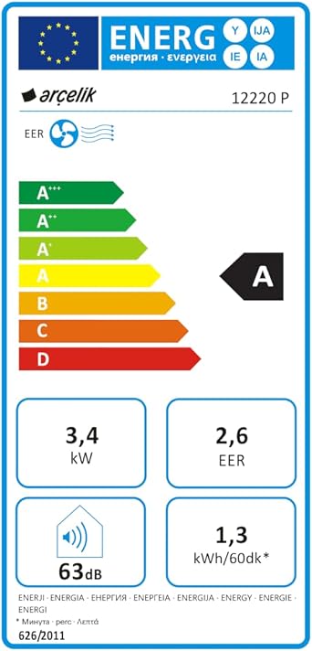 ARCELIK 12220 P Portatif Klima Beyaz [Enerji Sınıfı A]