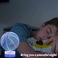 Vista 3 de Luz nocturna de baloncesto, lámpara de ilusión LED 3D con control remoto y cable USB, luces intercambiables de 16 colores, el mejor regalo