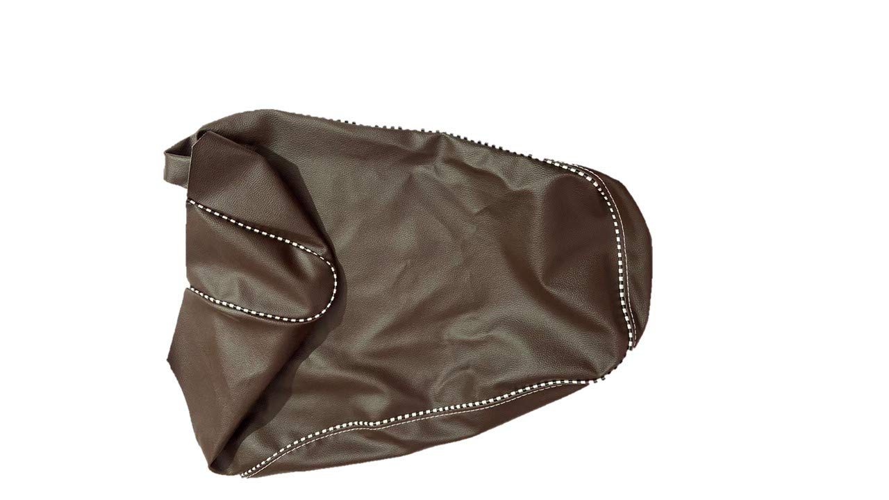 Guance Stapler Fitting PU Leather with Black and White Piping Waterproof Scooty Seat Cover (Brown) for Suzuki Access 125 BS6-image-45