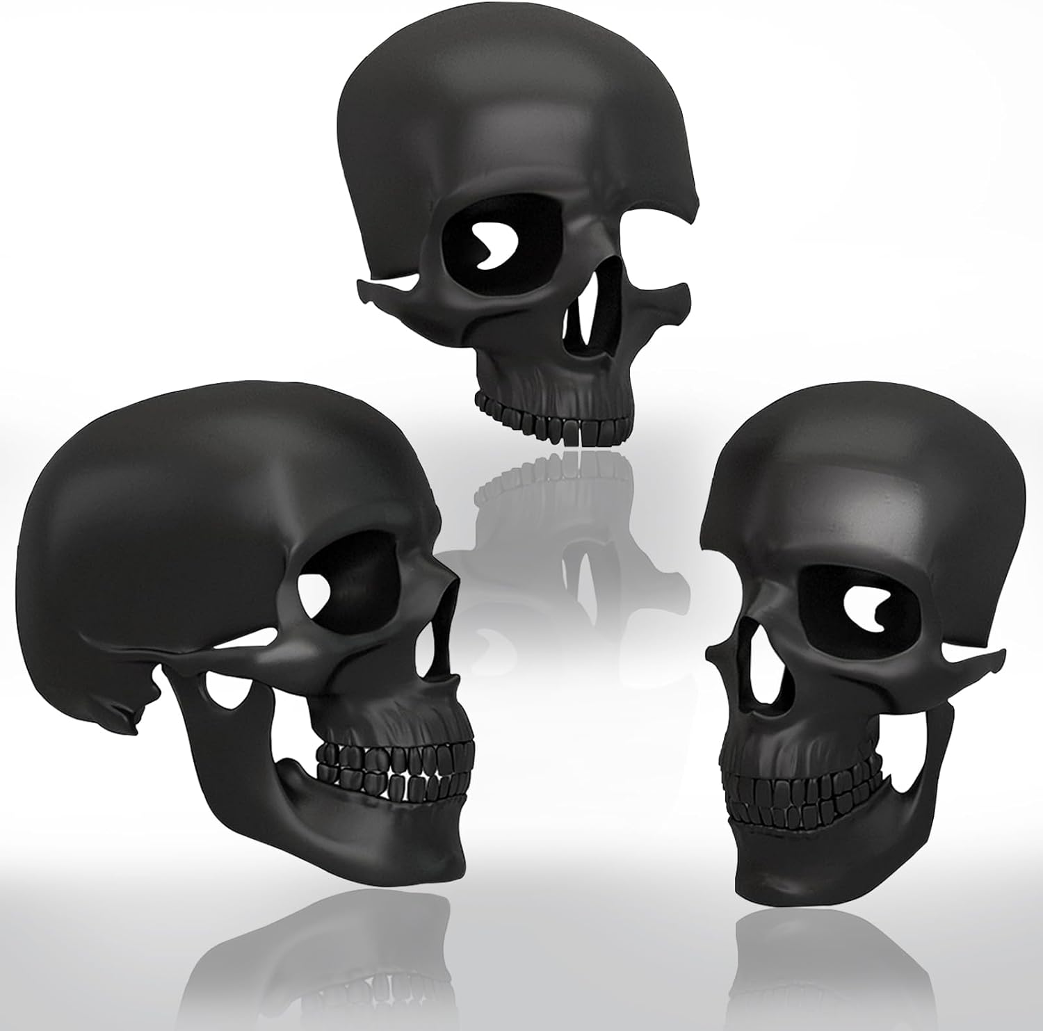 Dayiabc Skull Wall Hanging Statues for Gothic Decor, Wall Mounted Horror Skulls for Gothic Wall Decor, Halloween Decorations (Black)