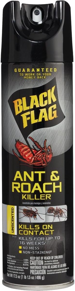 Black Flag Ant & Roach Killer Aerosol, Lemon Scent, 17.5-Ounce, 12-Pack