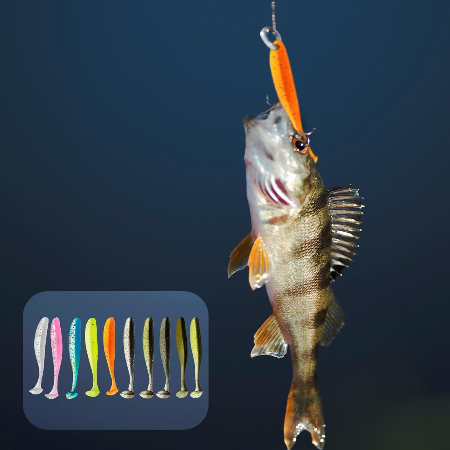 Weiche Kunststoffköder, Paddelschwanz, Schwimmköder, Angelköder, Gleitköder, Paddelschwanz, Schwimmköder, Barsch, Angelköder, vorgerigter Jigkopf, weiche Angelköder, Forelle für Salzwasser, Süßwasser