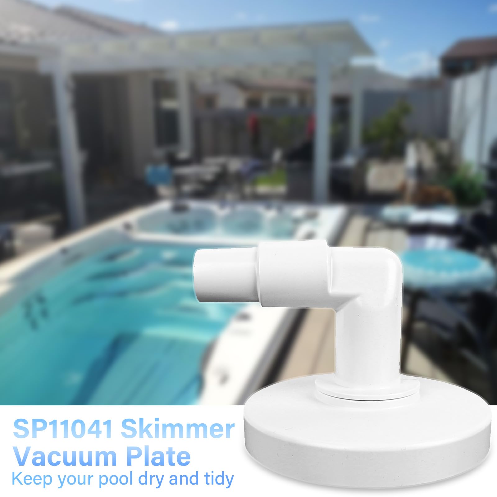 Piastra di aspirazione di ricambio per skimmer per piscina Hayward SP11041 SP1090, SP1091 e SP1092 - Adattatore a gomito per tubo combinato Skim Vac da 1 1/4 e 1 1/2 (6 pollici