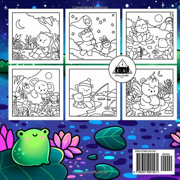 Sweet Night: A Hand-Drawn Coloring Book for All Ages – 42 Magical Illustrations of Starry Skies, Cute Animals, and Peaceful Night Scenes: Relax and ... Perfect for Coloring Enthusiasts of All Ages image 3