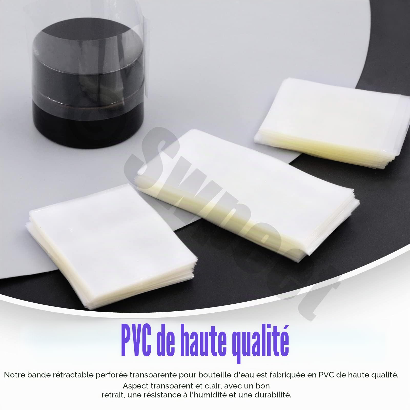 Swpeet Lot de 1250 bandes thermorétractables en PVC transparent 5 tailles 3,5 cm 4,5 cm 5 cm 5 cm 6,9 cm 8,9 cm