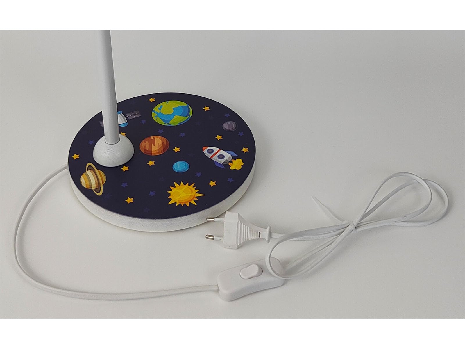 meineWunschleuchte Kinderzimmer Schreibtischlampe WELTALL mit Flexarm, Höhe 43cm