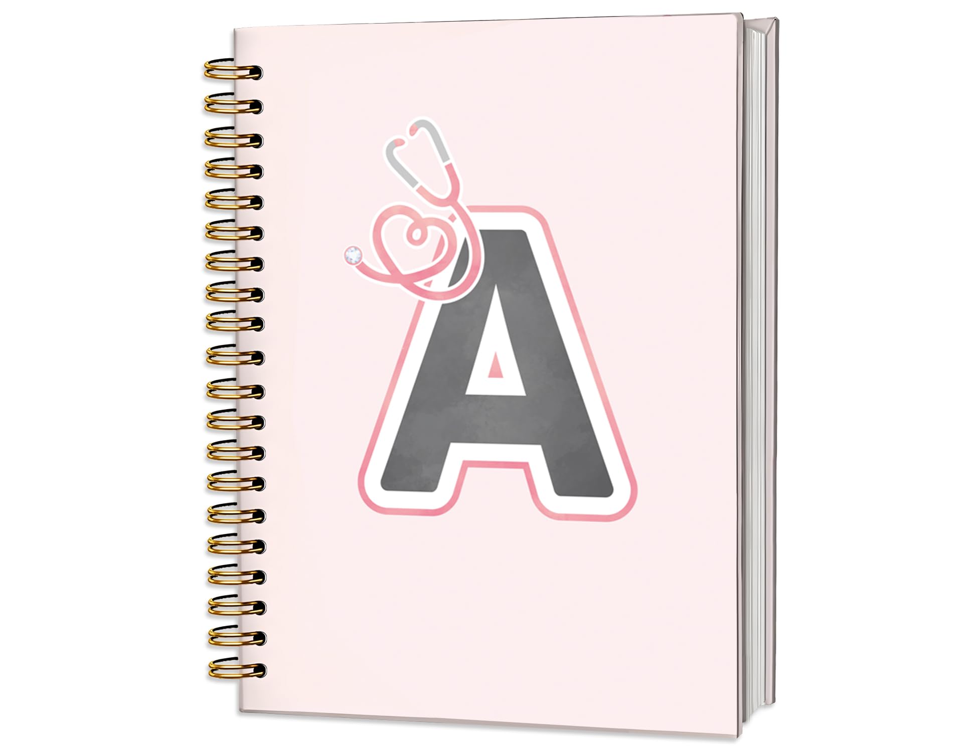 ICEWHITEY Pinkes Krankenschwester-Notizbuch, Krankenschwester-Bürobedarf, personalisiertes Spiralbuch, Tagebuch, 14 x 21 cm (A)