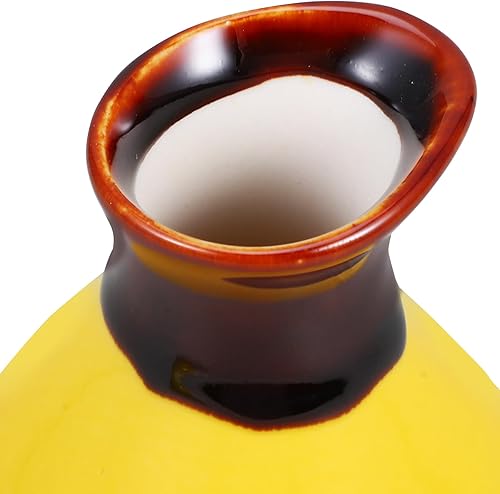 Miniatura 9 de Olla dispensadora de aceite esencial de cerámica amarilla para salón de belleza y spa vertedor de salsa de soja y contenedor de condimentos