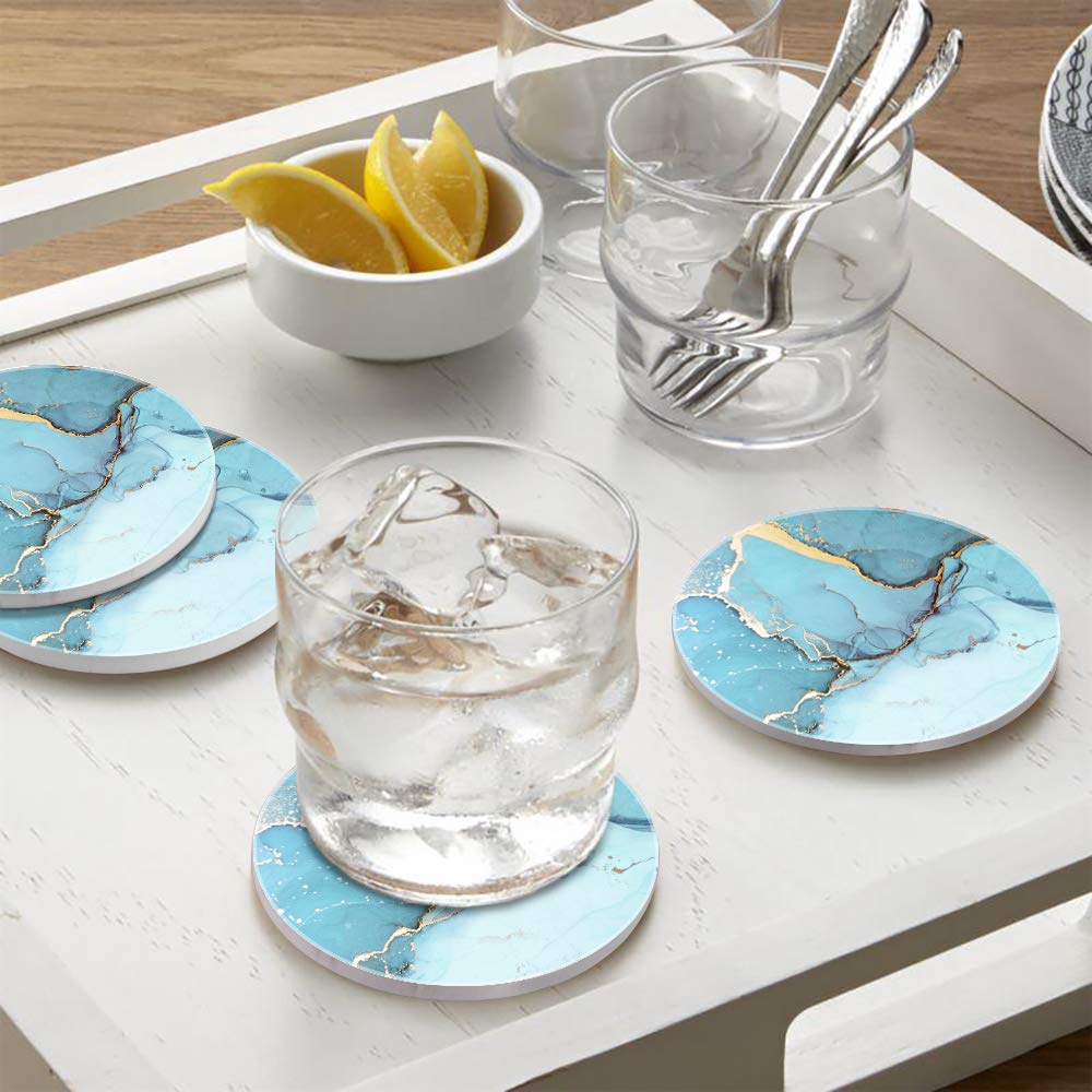 Ruchen Set di sottobicchieri assorbenti per bevande artistiche