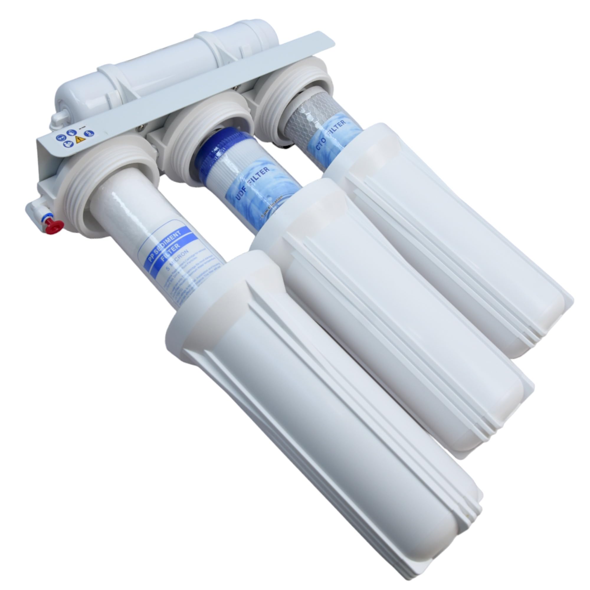 Purificador de agua de 5 etapas, filtro bajo fregadero filtración, sistema con grifo, accesorios de montaje de carbono activo, sedimentos
