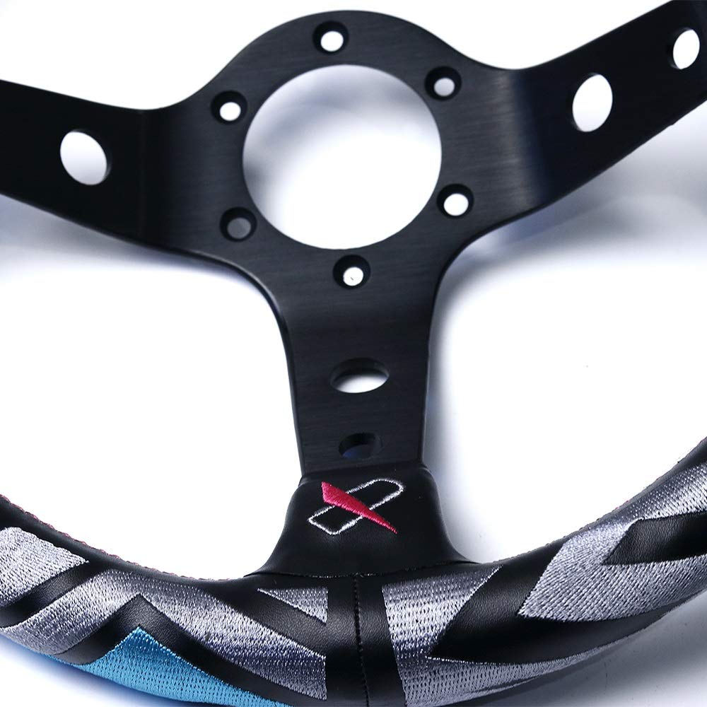 Sportlenkrad Vertex-Art 13inch echtes Leder Drift Sport Lenkräder Rallye Sportlenkrad