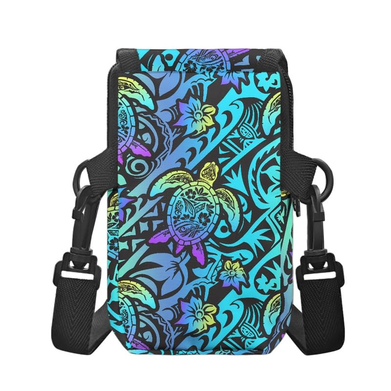 Small Crossbody Bags for Women Turtle Mini Phone Purse, Samoan Tribal Small Messenger Bag Wallet for Smart Phone2