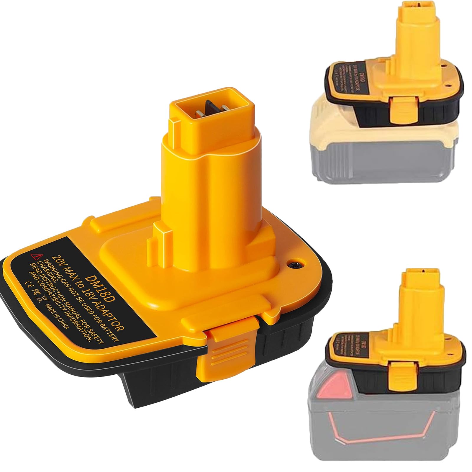URUN DM18M Battery Adapter for Dewalt 20V, Milwaukee M18 & Makita 18V Cordless Tools with USB Charging & Protection Features — view 25