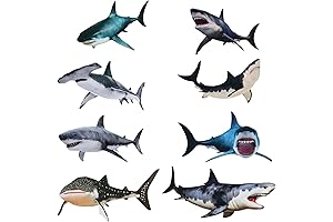 8 Pieces of Sharks Stickers Shark Peel and Stick Wall Decals Sharks Removable Wall Stickers