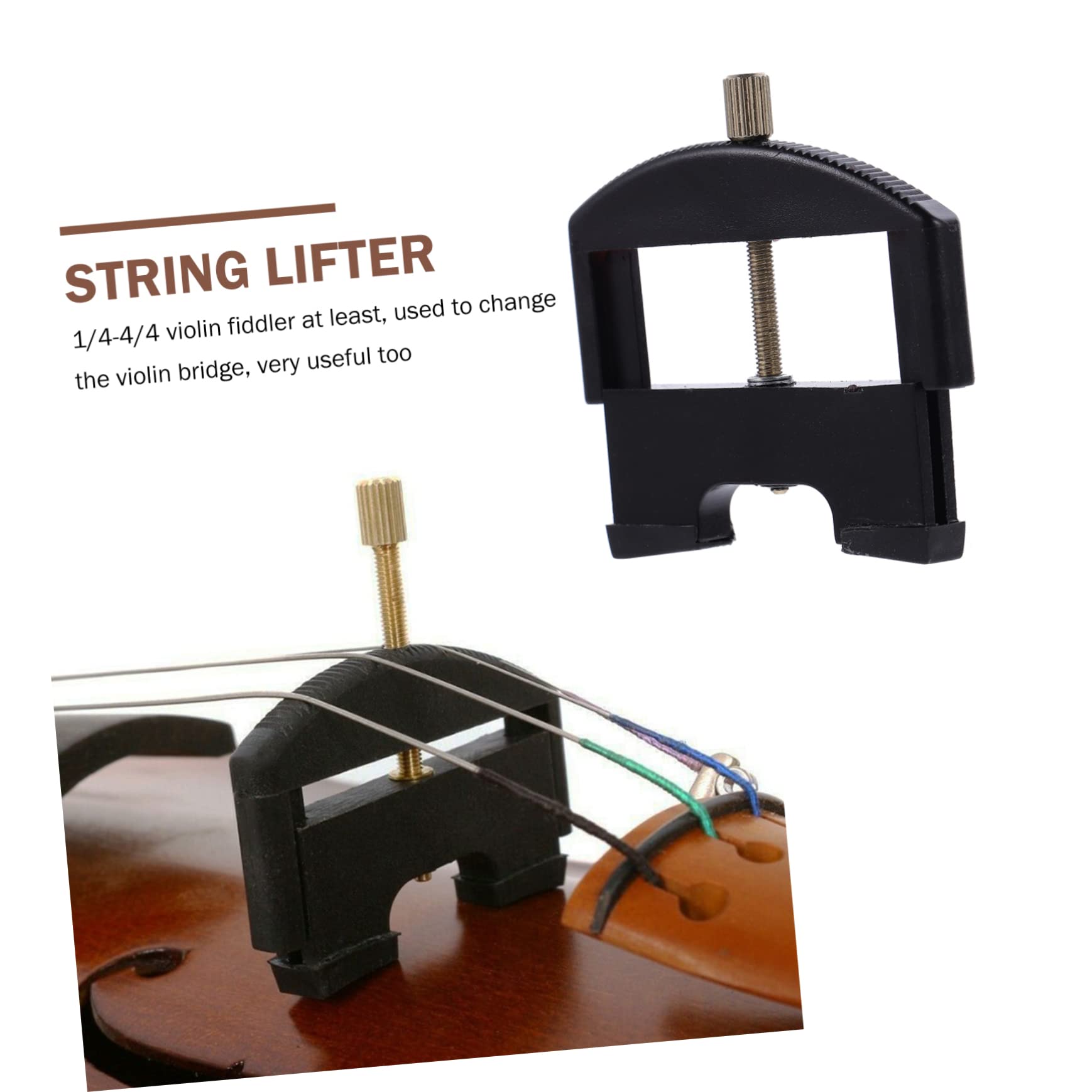 Sollevatore Corde Violino 1/4-4/4, Strumento Cambio Ponte | 1 Pezzo, Plastica Placcatura in Ferro, Segno Posizione Preciso, Finitura Nera