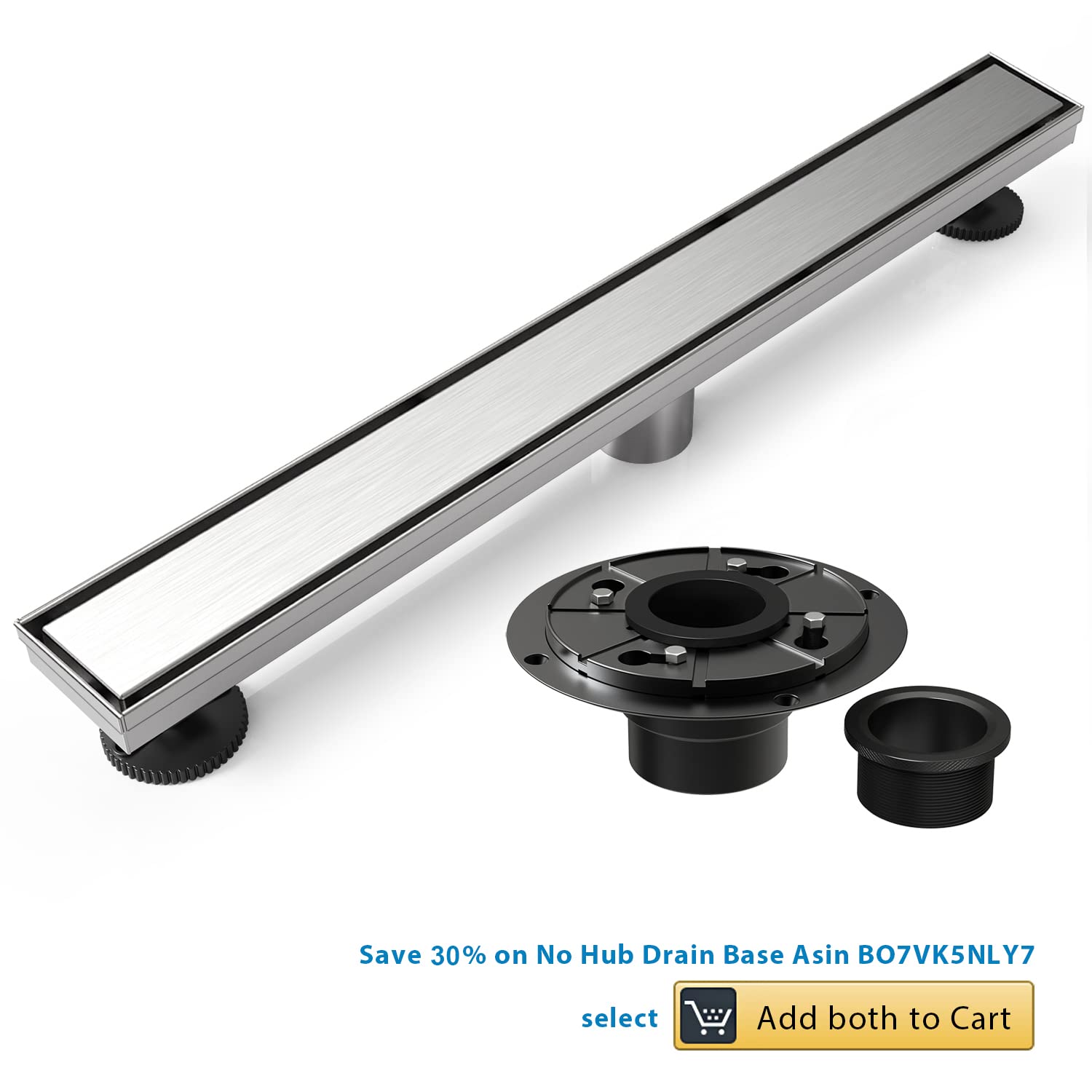 Buy WEBANG 36 Inch Shower Linear Brushed Drain Rectangular Floor Drain with Accessories