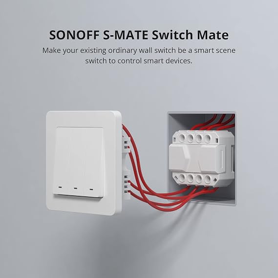 SONOFF S-Mate Smart Switch Mate, Wi-Fi switch Mate, works with MINIR3 smart light switch, has no neutral conductor solution