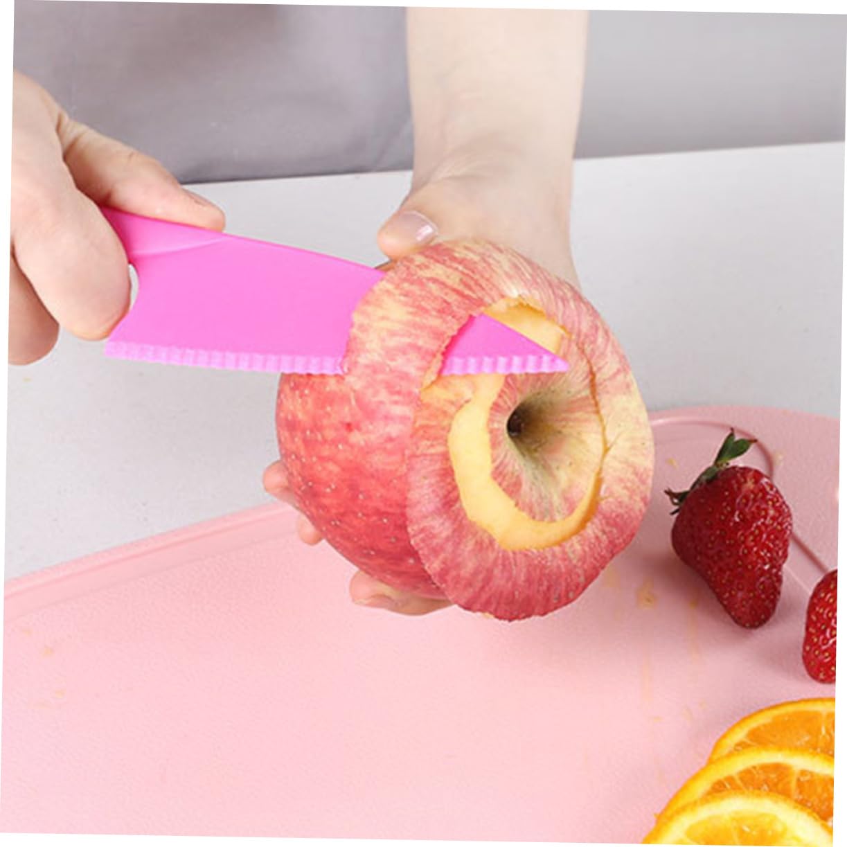 COLLBATH Boys and Girls Safe Cutting Knives Set 3 Sets of Plastic Kitchen Knives Random Color