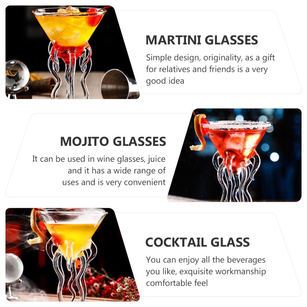Lot De 2 Verres à Cocktail Boule Transparente 255ml - Verres Fantaisie Avec Paille Pour Fêtes