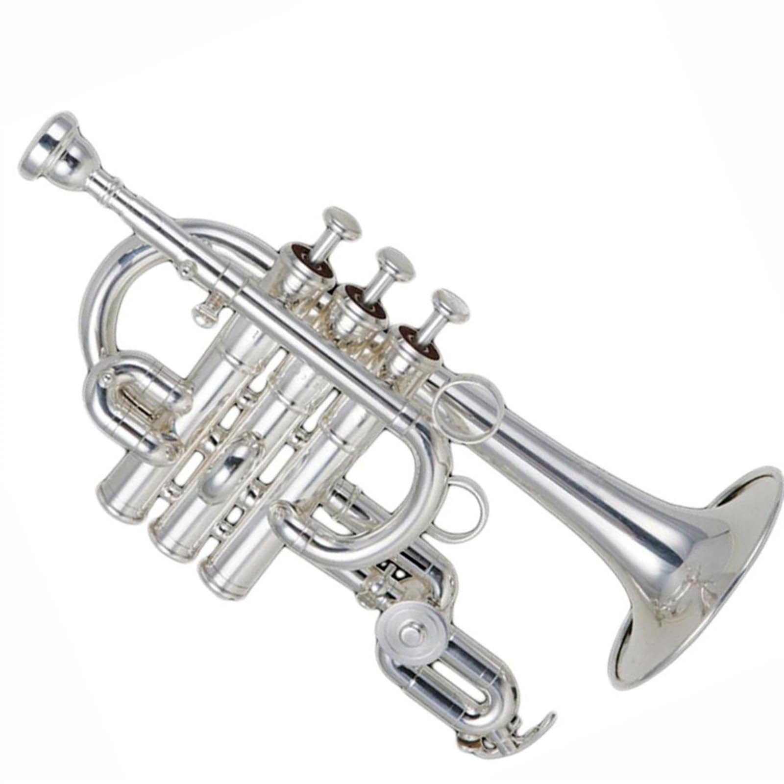 Standard Trompeten Bb Professionelle Versilberte Piccolo-Trompete Aus Rostfreiem Stahl Standard-Trompetenton Für Anfänger