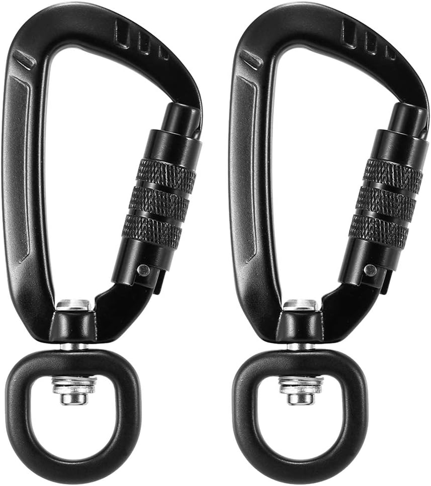 Lixada 360° Rotatable Spinner Carabiner - Small Auto Locking 4KN Swivel Carabiner