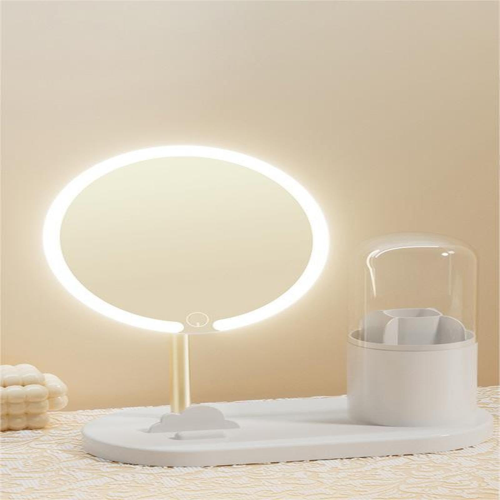 NXULIJTXS Makeup mirror with light, home led mirror, dormitory office, desktop dressing mirror, portable ultra high-definition storage mirror