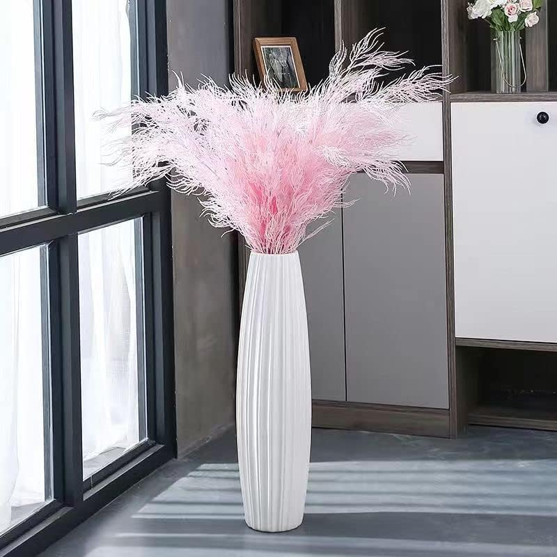 Miniatura 5 de Jarrón alto de cerámica de piso grande de 28 pulgadas, jarrones altos de flores blancas modernas para oficina, hogar, granja, decoración de sala de