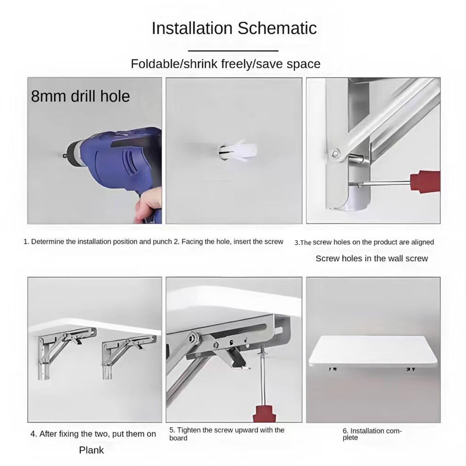 Mensola pieghevole per proiettore, mensola galleggiante per intrattenimento, mensole sospese per TV e router, mensole da parete in legno, per lettori DVD, decoder via cavo, supporta fino a 13,6 kg