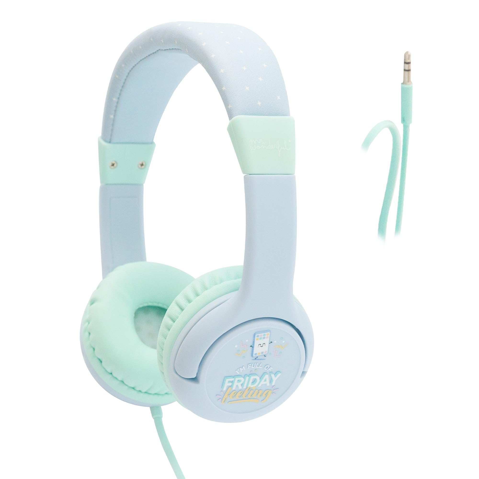WONDEE Mr Wonderful Gifts, Opportunity Headphones for Children with Headband and Volume Limit of 85 DB – Mr Wonderful Helmets Gifts for Boys and Girls