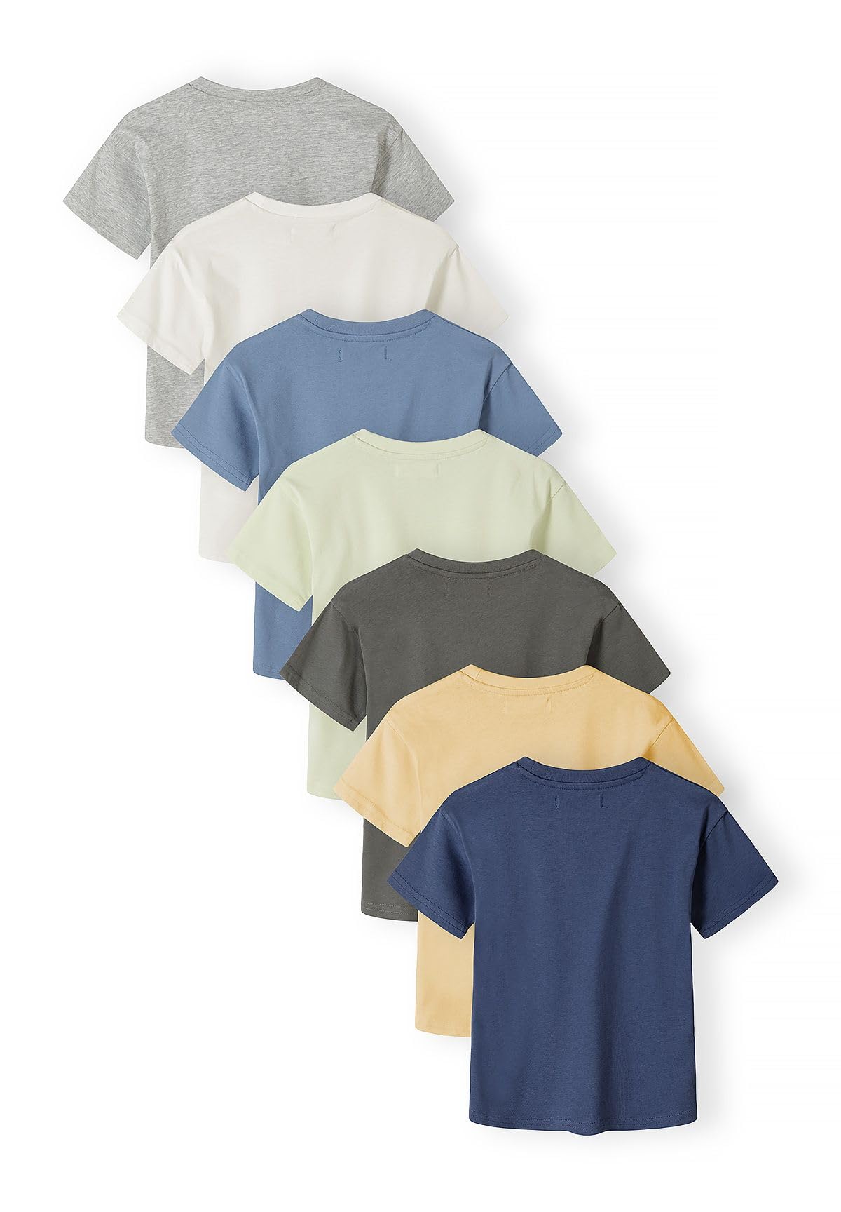 Minoti Jungen T-Shirt 7er Pack Baumwolle Kinder Basic Shirts mit Rundhalsausschnitt Set