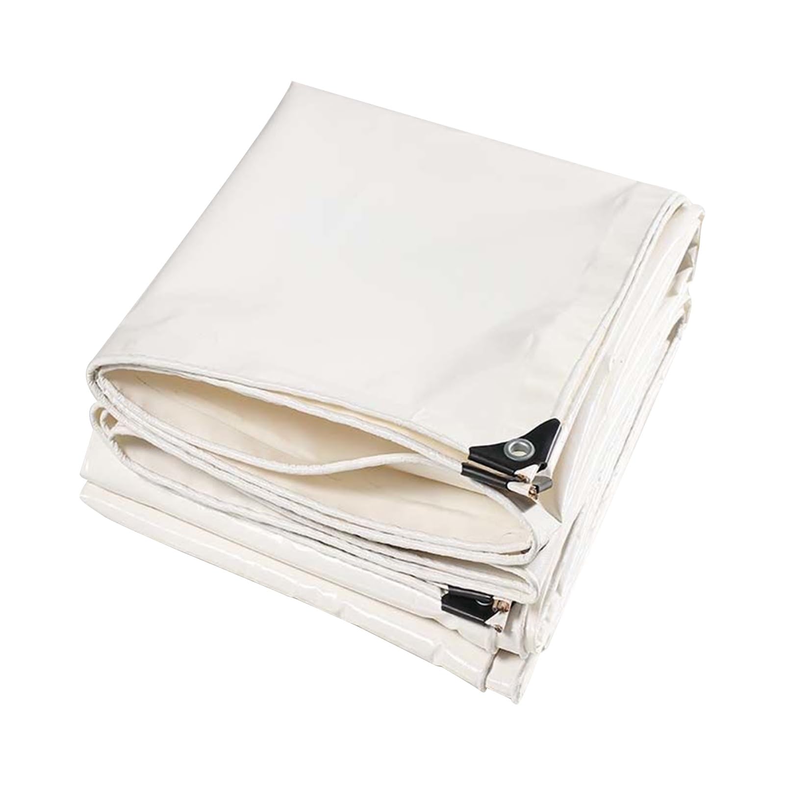 Tenda per tettoia impermeabile per carichi pesanti con telone da esterno con occhielli rinforzati, telo di fondo pieghevole per baia in telone in PVC addensato per mobili da campeggio, bianco (Size :
