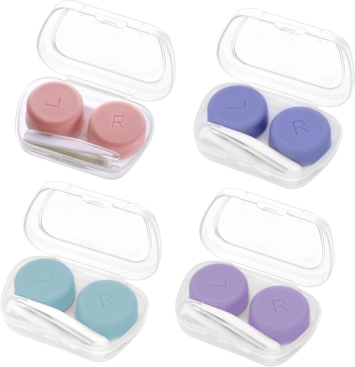 Sliverdew 4 Pack Contact Lens Cases, Portable Contact Lenses Case Box